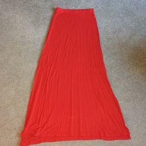 Red maxi skirt